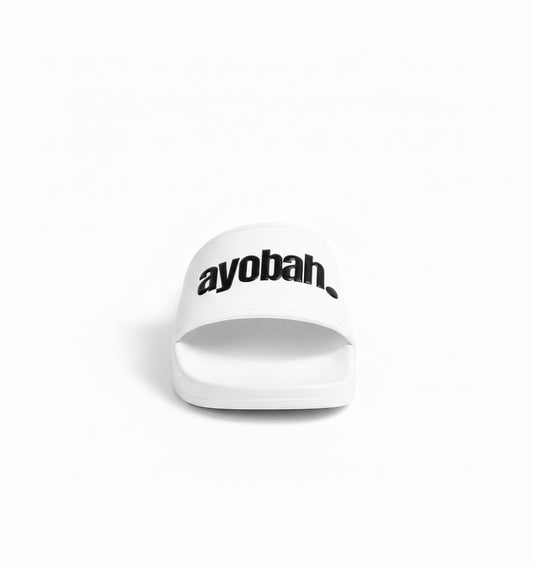 Ayobah Classic White Slides