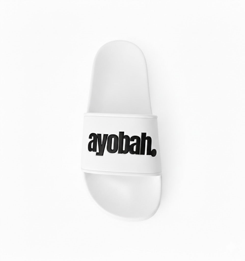 Ayobah Classic White Slides
