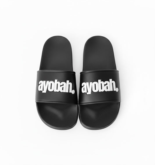 Ayobah Classic Black Slides